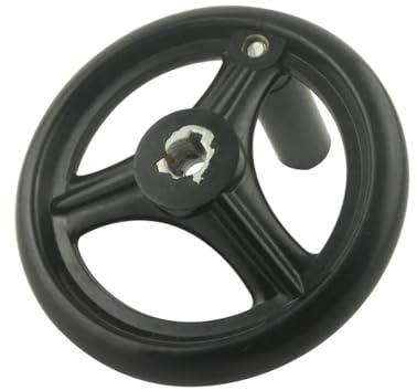 MJINA Volante M12/M16/M18/M20 Negro for fresadora, Torno CNC, Impresora 3D, con radios Redondos de baquelita de 100/125/160/200 mm(20x200mm)