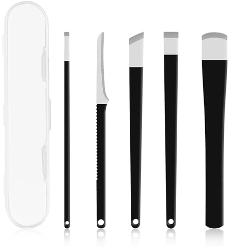 5 Pièces Kits de Couteaux de Pédicure Professionnels, Couteau de Pédicure Couteau Racle Pied en Acier Kit Cors au Pied, Lame Pieds Pédicure pour Callosités aux Pieds