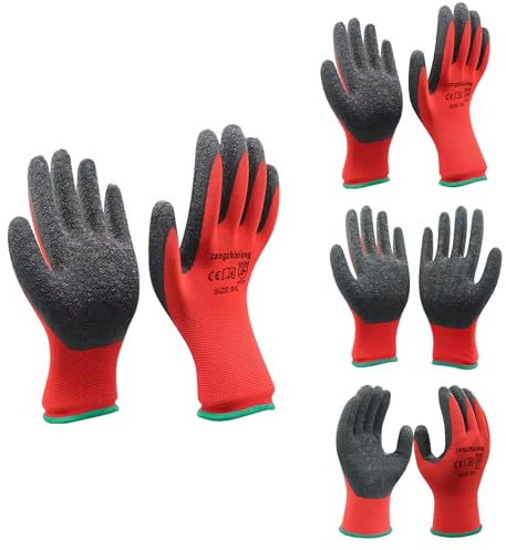 zangzhixiong 4 Pairs Gardening Gloves Superior Grip Work Gloves Durable Comfortable Breathable Multipurpose for Gardening Construction, Landscaping,Warehousing, Logistics(24 Centimetres)