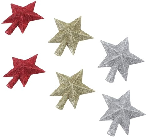 FIXOSHEE 9pezzi Stella Per Albero Di Natale in Plastica Decorazione Natalizia Forma Di Stella Accessorio Per Cima Albero Di Natale