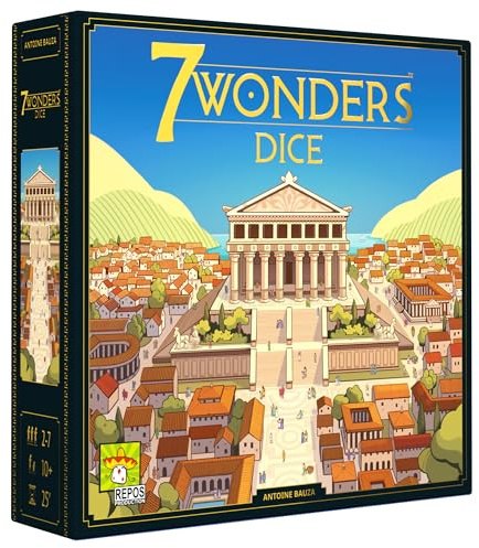 7 Wonders Dice Game - Build Marvels, Advance Science & Trade, Ancient Civilization Strategy Game for Families, Kids & Adults, Ages 10+, 3-7 Players, 30 Minute Playtime, Made by Repos Production