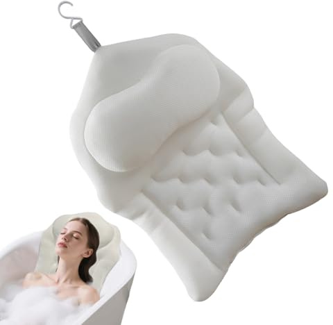 Dopsyesn Oreiller De Baignoire,Oreiller Spa 4D avec Ventouses pour Relaxation - Support Confortable pour Détente Quotidienne À Domicile Salle De Bain Piscine Extérieur Camping Hommes Femmes