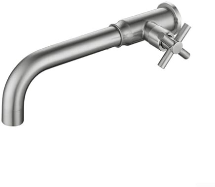XANAYXWJ Wall Mounted Washbasin Taps Garden Bathroom Faucets, Single Cold Water Sink Faucets(Silver)