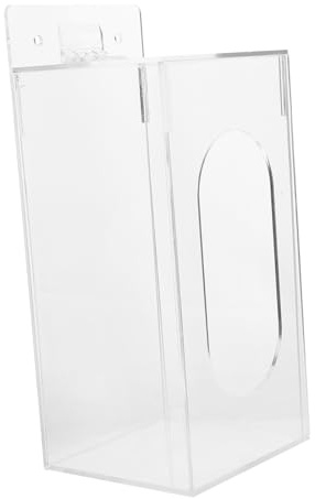 BESPORTBLE Acrylic Glove and Dispenser Wall Mount Box Transparent Storage Holder for Gloves and Tissues Space-saving Organizer for Food Service Office and Lab Use