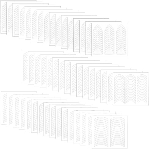 Gjinxi French Tip Nagelsticker Set - 48 Blatt selbstklebende V-Form & Mond-Form Maniküre Schablonen für perfekte French Nail Art, DIY Nageldesign, Nagel-Tip-Guide Hilfswerkzeuge einfachen Dekoration