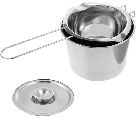 ARTIBETTER 16cm Stainless Steel Chocolate Melting Pot with Lid, Double Boiler Butter Melting Pot for Baking and DIY Chocolate, Milk Heating Utensil for Home Kitchen