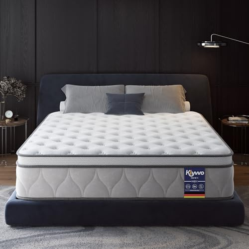 Klyvvo Matratze 90x200 cm Höhe 26cm, 7-Zonen Federkernmatratze, Härtegrad H3, Hybrid Matratze mit 1000 Federn & Memory Foam, Rückenentlastende, Bewegungsisolierung, Druckentlastung, Atmungsaktiv