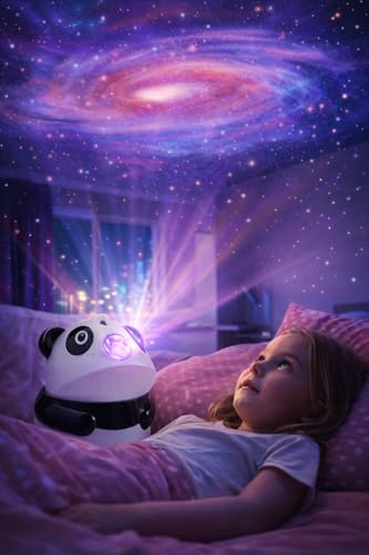 Galaxy Panda Projector Night Light with Bluetooth Speaker, 16 Colours Star Projector, Remote Control, Music Sync LED Lamp for Kids Bedroom, Gaming Room, Party & Relaxation