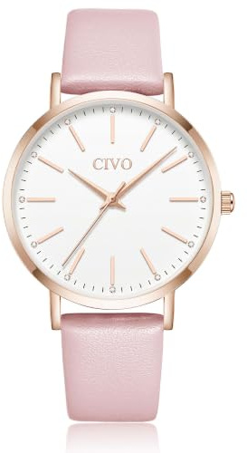 CIVO Reloj Mujer Analógica de Cuarzo: Esfera Minimalista de 38 mm | Reloj de Vestir Elegante para Mujer Profesional - Regalo Clásico para Aniversario y San Valentín
