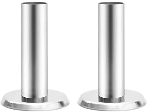 Runheo Lot de 2 supports pour échelle de piscine en acier inoxydable 304, argenté, convient pour tube de diamètre 42 mm, avec plaque de recouvrement, convient aux échelles encastrées