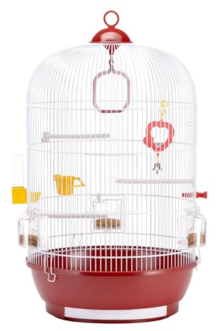 Ferplast Gabbia per Uccelli DIVA Gabbia per Canarini, Bengalini, Cocorite, Inseparabili, in Metallo, Accessori inclusi Posatoi Mangiatoie Girevoli, 40 x 40 x h 65 cm.