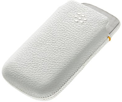 BlackBerry Smartphone Leather Pouch Case for BlackBerry 8520/9300/9700/9780 - White