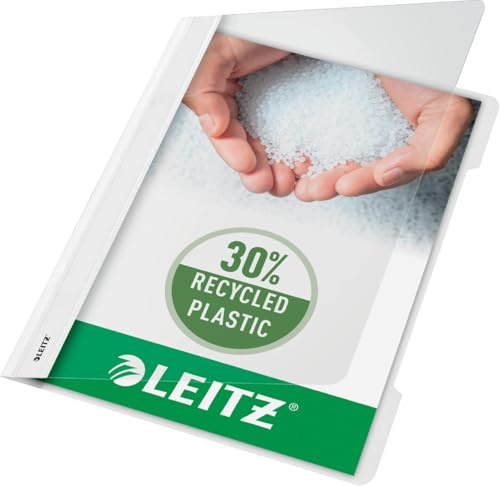 Leitz 41910085 Standard Hefter (A4, langes Beschriftungsfeld, PVC) grau