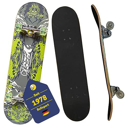 Best Sporting Skateboard Green High I Skate-Board mit ABEC 5 Kugellager I hochwertige Skateboards aus Holz & Aluminum I Skateboard Erwachsene I 78,5 x 20,4 cm Skateboard Deck grünes Design