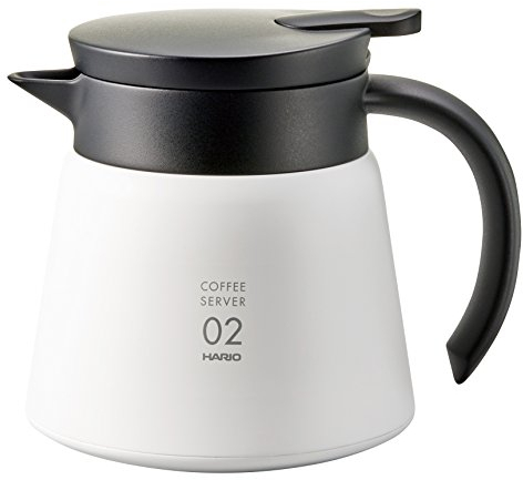 Hario CD-V60-02-white-600ml Thermal jug Insulated Server V60-02-white-600ml, Stainless Steel, White