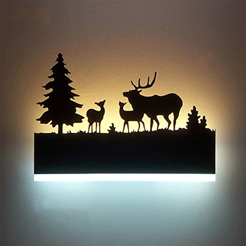 FYLARY Lampada da Parete LED Su e Giù Applique da interno Ferro Leggero Corpo Cervo Design per Bar Corridoio Decorazione, 12W