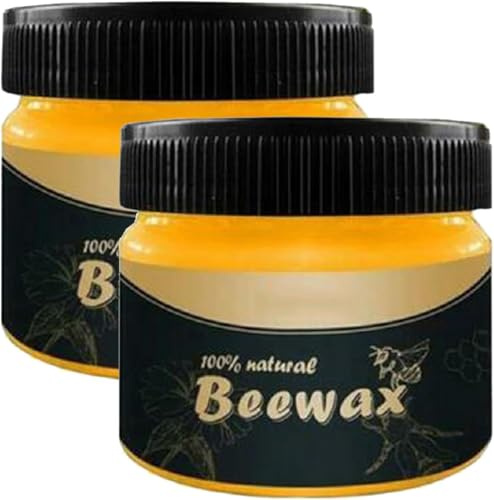 WenFeng Wood Seasoning Beeswax,Beeswax Furniture Polish,Natural Traditional Beeswax Polish Wood Furniture Cleaner for Doors,Tables,Chairs and Floors(2 Pack)