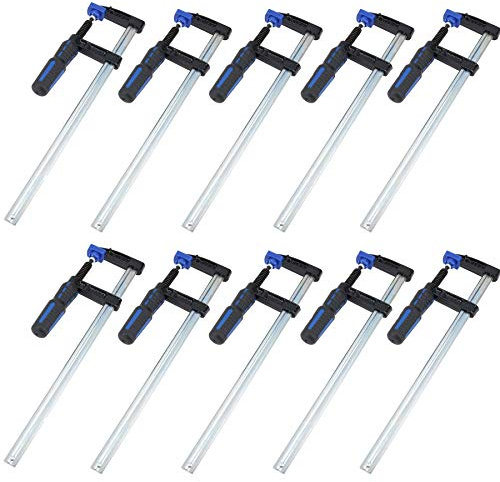 AB Tools Sliding F Clamp Bar Profile Clamp Holder Fastener Fastening 300mm x 50mm 10pc Blue