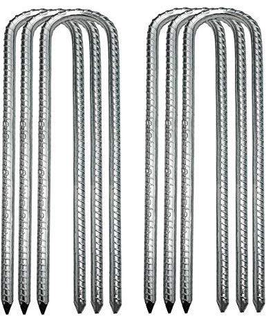 SOONPAM Bodenanker Zeltnägel Garten Erdanker Verzinkt Bewehrung Heringe Erdnagel Erdspieß Bauanker Nagel Zelt Zelthering (12Zoll 6 Pack)