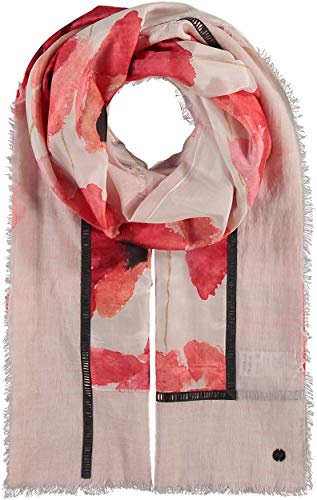 FRAAS Damen Florale Stola in Baumwoll-/Seidenmischung angenehm & weich Rot