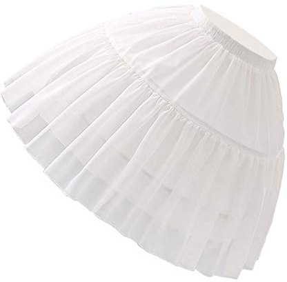 VALICLUD Petticoat Gonna tutù Krinoline Sottogonna regolabile Lolita Vestito Layered Puff Rock Mini Tutu Rock Blase Rock (bianco)