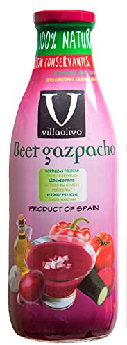 Villaolivo - Rote Bete Gazpacho Ohne Konservierungsstoffe Glutenfrei - 1-Liter-Flasche