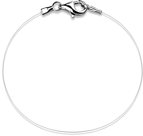 Bo&Pao Cadena de Sedal de Pesca, Nailon Transparente Sin Colgante, Flotante para Collar, 45 cm