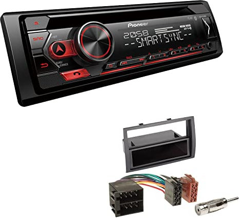Pioneer DEH-S320BT 1-DIN Autoradio Bluetooth CD-Tuner USB Spotify inkl. Einbauset passend für Peugeot Boxer alle schwarz