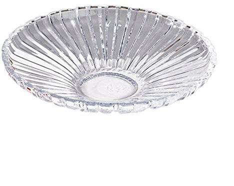 TOMYEUS Fruit Basket Simple Fashion Thickened Glass Fruit Plate Candy Snack Tray Open Large-capacity Design Dessert Fruit Bowl Decorative Fruit Plate Fruit basket bowl (Color : Clear)