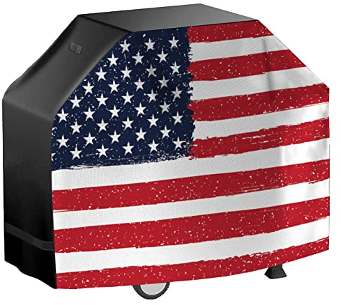 Grill Abdeckung für Outdoor Grill, BBQ Grill Cover, Grill Cover 58 Zoll, klein bis groß langlebig und praktisch Heavy Duty Universal Grill Abdeckungen,US Flagge 58 Zoll