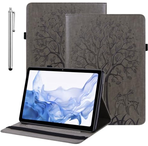 BOLELAW Hülle für Samsung Galaxy Tab A 10.1 2016 (SM-T580/T585) – Stoßfest PU Leder Folio Case mit Stifthalter, Kartenfächern & Standfunktion, Gray