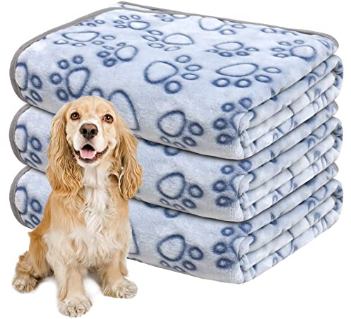 Gorgelly 1 Pack 3 Hundedecke Weiche Haustierdecke Waschbar,80x110cm | Kuscheldecke Flauschig für Kleine Mittlere Hunde Katzen, Sofaschoner für Hunde, Hundedecke für Unterwegs