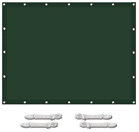 Sonnenschutz Windschutz 2.5 x 4.5 m 98% UV-Schutz Reißfest Wetterfest Rechtwinklig Markise mit Ösen und Befestigungsseile für Balkon Garten Terrasse, Dunkelgrün