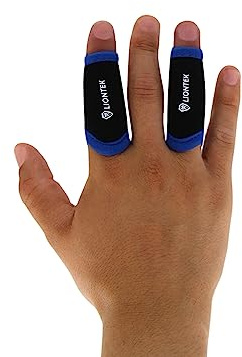 LIONTEK Single Finger Sleeve Pair - Sports Compression Finger Sleeve for BJJ, MMA, Basketball, Weight Lifting, and More (Small)