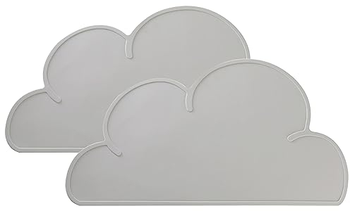 JVHLOV 2 Stück Napfunterlage für Kleine Hunde und Katze, Wolke rutschfeste Futterunterlage wasserdichte Unterlage, Napfunterlage Silikon Katzen und Kleine Hunde