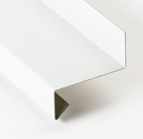 Fensterbank Tropfblech Alu Abschluss 5° weiss 2mm Ral9010 T=50-400mm 500mm, 750mm, 1000mm, 1500mm oder 2000mm (Fensterbank 2mm Alu Ral 9010 1000mm, 15/40/260/25)