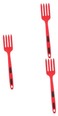Alipis 3 Pz Forchetta Da Cucina in Silicone Gadget Da Cucina Forchette in Silicone Forchetta Per Frullare Antiaderente Strumenti Domestici Rosso Insalata Tagliatelle Sottili Gel Di Silice