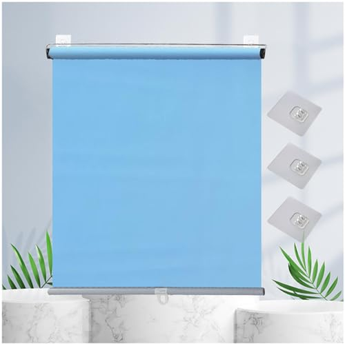 Verdunkelungsrollos Für Fenster, Einziehbarer Sonnenschutzrollos, Fenster Rollo Dachfenster, Seitenzugrollo, Temporäre Jalousien 40/68/90/115/130cm, Ohne Bohren,blue-40x150cm/16 * 59in
