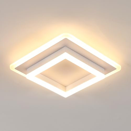 DELIPOP Plafoniera LED Moderna, 30W 3600LM Lampada da soffitto a LED 3000K, Lampadario Soffitto Quadrato in Acrilico per Camera da Letto, Bagno, Corridoio, Luce Bianca Calda 3000K