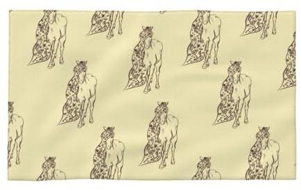 VOSERY Toallas de mano (16 x 27 pulgadas), toallas de algodón suaves y altamente absorbentes para baño, gimnasio, ducha, entrenamiento, minimalistas, divertidas toallas de caballo de pelo largo