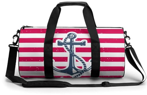 Gestreiftes Segeln Sport Duffel Bag Sporttasche Reisetasche Handgepäck Tasche Schwimmtasche Weekender Bag 45x23x23cm