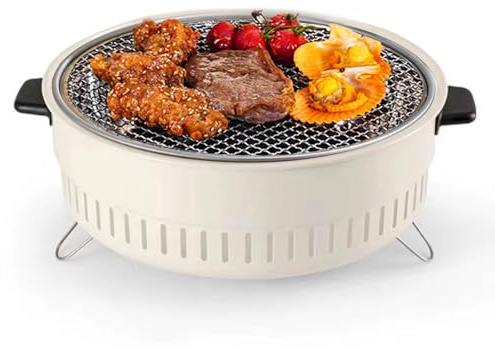 Mini Griglia per Barbecue a Carbone, Piccola Griglia Antiaderente Portatile da 12,2 Pollici （31 Cm） con Teglia a Rete, Fornello a Carbone per Cottura All'aperto Barbecue Campeggio Barbecue Festa In Ca