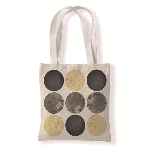 Carbono Tote Bag Goldene Geometrie Canvas Tasche Damen Groß Shopper Handtasche Damen Schultertasche Mit Strapazierfähige Tote Bag Umhängetasche Für Schule Arbeit Einkauf Alltag Reisen,30X40Cm