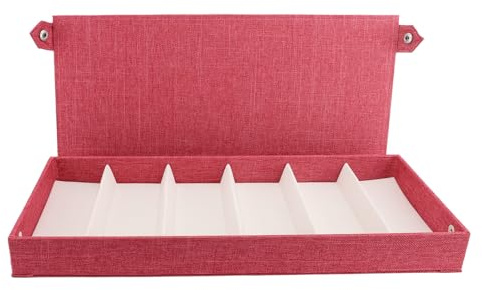 Fockety Caja Organizadora de Gafas de Sol, Caja de Gafas de Sol con 6 Ranuras, Caja de Gafas de Lino con Múltiples Ranuras, Soporte para Gafas, Organizador de Gafas, Estuche para Gafas