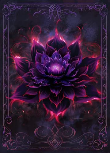 MTG Kartenhüllen, 100 Karat (Crimson Black Lotus), matte Kunstkartenhüllen, matte Rückseite und transparente Vorderseite, 66 x 92 mm