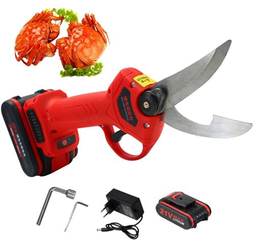 Forbici Elettriche Per Ossa Da Cucina, Batteria Al Litio Ricaricabile Senza Fili 21v Cesoie Per Pollame Per Carichi Pesanti Per Cucina Tagliare Ossa Di Pollo Verdure Zampe Di Granchio,Red