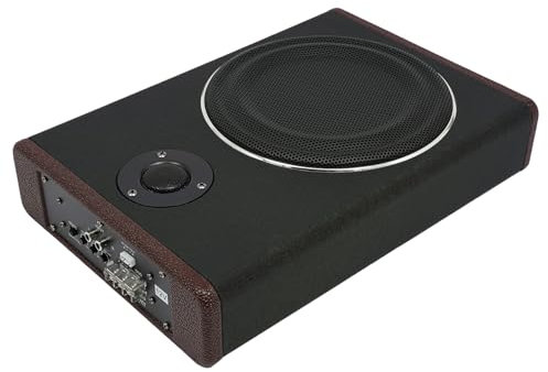 WooDerson 8-Inch Low-Profile Amplified Subwoofer System, 600W Under Seat Slim Amplifier Stereo, Car Audio Powered Subwoofer, Black