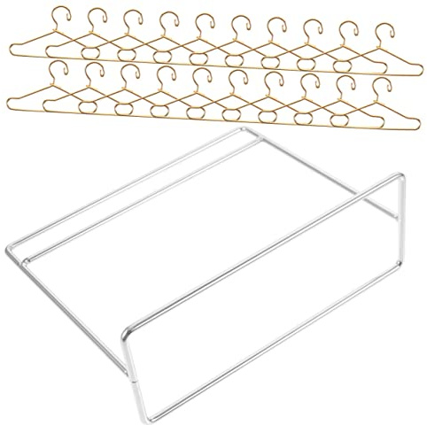 INOOMP 1 Juego Mini Percha Chicas Estante De Ropa En Miniatura Perchas En Miniatura Colgador De Casa De Muñecas Perchero para Casa De Muñecas Silver Planchar