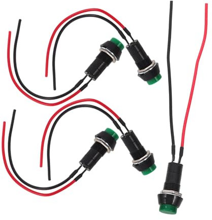 PRETYZOOM 5pezzi Interruttore Pulsante Momentaneo Di Ricambio Per Auto e Barche Dc Interruttore Pulsante Momentaneo Compatibile Auto Realizzato in Abs e Rame