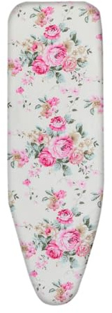 Bügelbrettbezug Weiße Rosa Rose Bügelbrettbezug 110x30 Elastisch Bezug Bügelbrett Für Schnelles Bügeln Bügeltischbezug Mit Polsterung Ironing Board Cover Hitzeresistent Bügelbrettbezüge